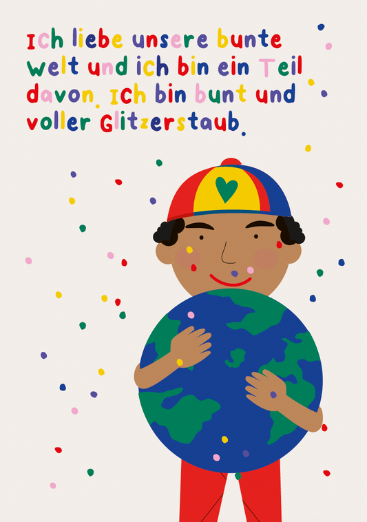 Kinder Affirmationskarte "Welt"